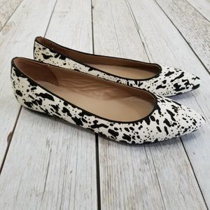 𝅺MERCANTI Florenti Pointed Toe Calf Hair Ballet Flat Shoes